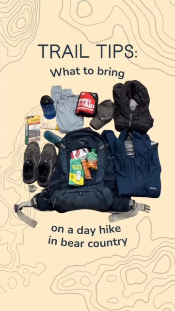 * Not sure what to pack for your upcoming trip to Glacier, Yellowstone, or Grand Teton? Here’s a quick checklist of what to bring in your day-hiking pack.
* Bear spray!
* Layers (raincoat, light puffy jacket or fleece): It might be cold and windy in the alpine, even if it’s hot at lower elevations or in valleys! Temperatures can drop 3-5 degrees F for every 1,000ft you climb.
* Snacks: fueling your body is key to finishing a hike feeling good!
* Sun protection: Sunscreen, sunglasses, and a hat - the sun is often intense at elevations you will encounter in the Rocky Mountains. A sun hoody is also a great option.
* First aid kit. Maybe even throw in a tick kit this year, as they are already bad in certain areas.
* Physical or downloaded trail map
* Bonus items: wag bags (for backcountry travel where you catholes aren’t allowed), trekking poles, Satellite device: There is often little to no cell service on National Park trails, and satellite communicators can help you reach SAR (search and rescue) for assistance should you run into trouble while hiking.
* Lastly, always try to hike in groups. And make sure to tell someone your route, destination, and when you plan to be back!