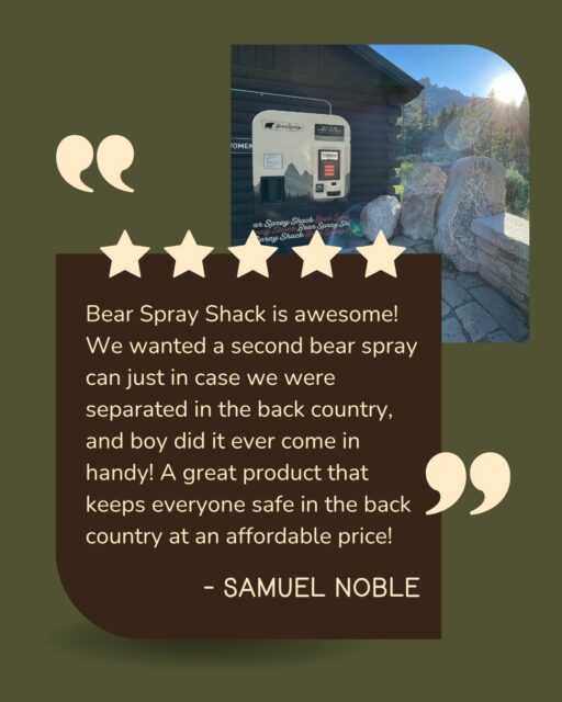 We strive to help make everyone’s national park travels more seamless, affordable, and safe 🌲 

Samuel's story is an example of the safety piece. His party was camping at a backcountry site in Grand Teton National Park when a nearby camper alerted him about a bear in the other group's site. He also let Samuel know that he did not have bear spray. Samuel took his bear spray to the other campsite and saw a large black bear eating the other camper's food. Samuel and the other man yelled loudly, hoping the bear would retreat. However, it started walking towards them, so Samuel aimed his bear spray downward in the direction of the bear and deployed it. The bear then walked away. We’re so glad Samuel had bear spray and was able to protect other campers. This is a reminder that bear safety is important every time you are hiking or camping in bear country - you may not always have someone like Samuel around! 

Have you rented bear spray from us? Leave us a glowing review so we can keep Betty employed.